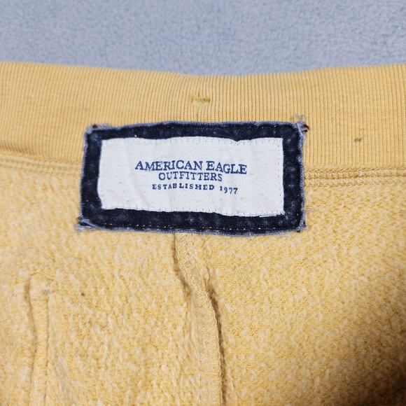 American Eagle Y2K Sweatpants Womens Medium Fleece Low Rise Yellow Mallcore - Picture 3 of 15